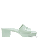 Gucci Rubber Slide Pastel Green Sandals