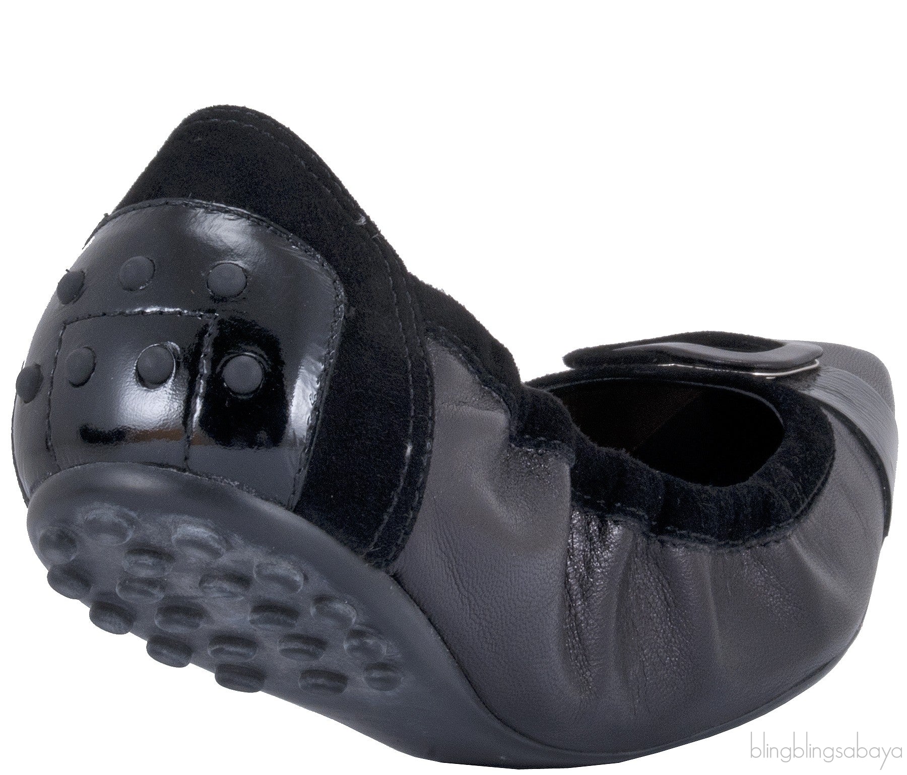 Tod\'s Black Loafer Elastic Ballet Flat