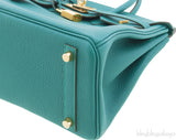 Birkin 25 Malachite Togo GHW