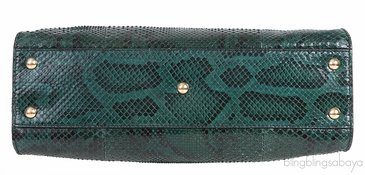 Fendi Peekaboo Medium Green Python Bag
