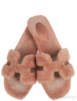 Hermes Oran Teddy Bear Brown Sandals