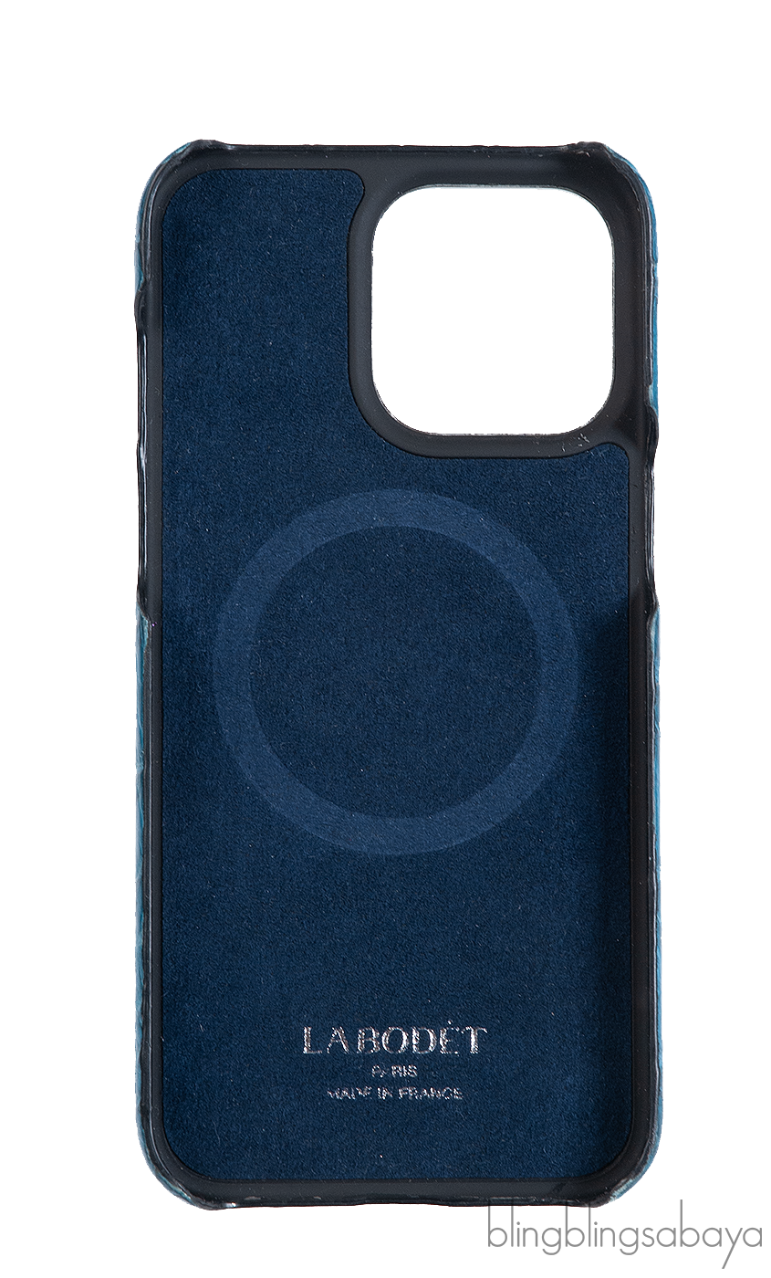Card Holder Blue Crocodile iPhone 15 Pro Max Case