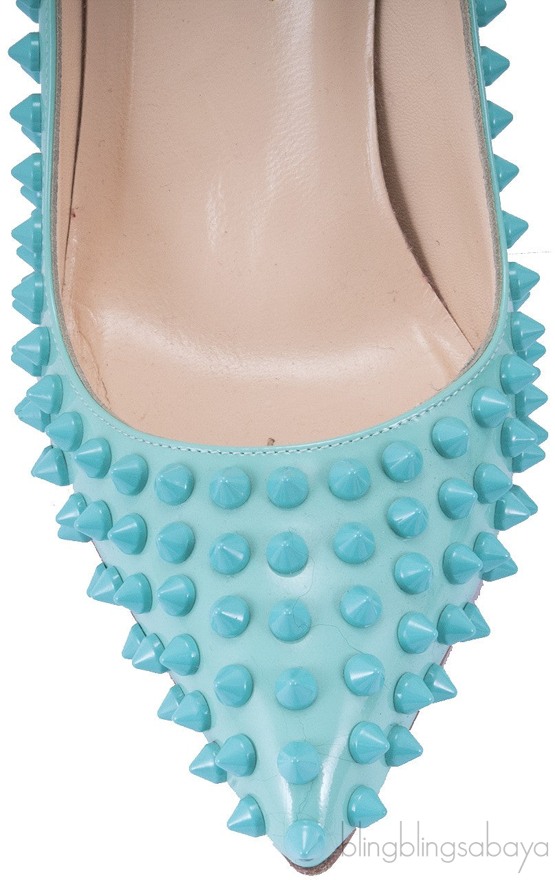 Pigalle Spikes Aquamarine Pump