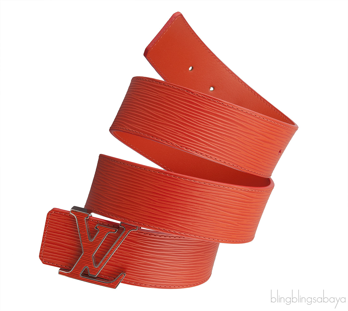 Louis Vuitton Epi Leather Logo Initial Orange Belt