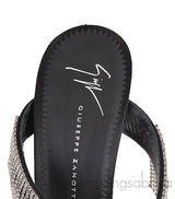 Giuseppe Zanotti Black Satin Crystal Prince Slide