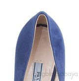 Prada Blue Crystal Peep Toe Pump 38