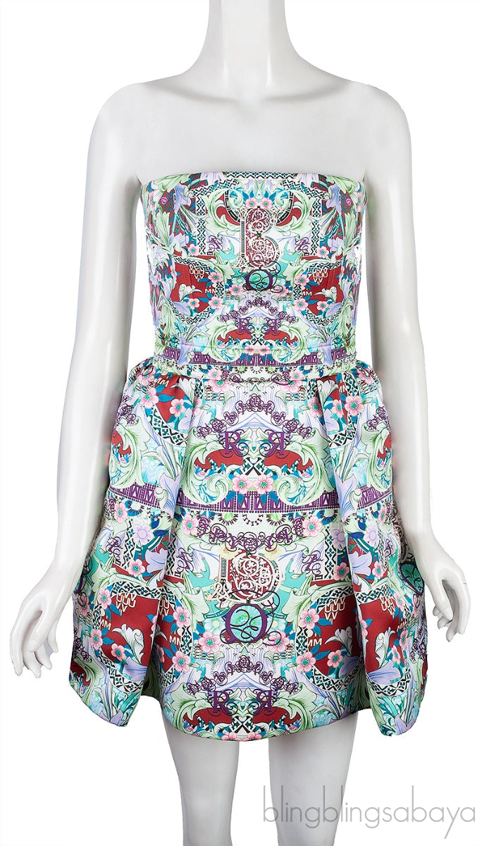 Floral Print Tube Mini Dress