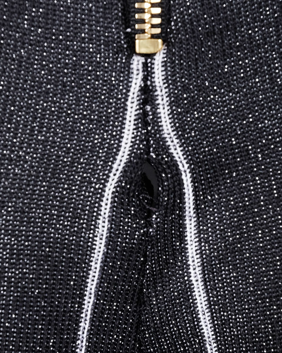 Black Stripe Knit Stretch Trouser