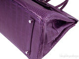 Birkin 35 Amethyst Porosus Crocodile