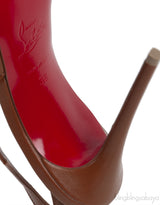 Brown Leather Slingback Heels