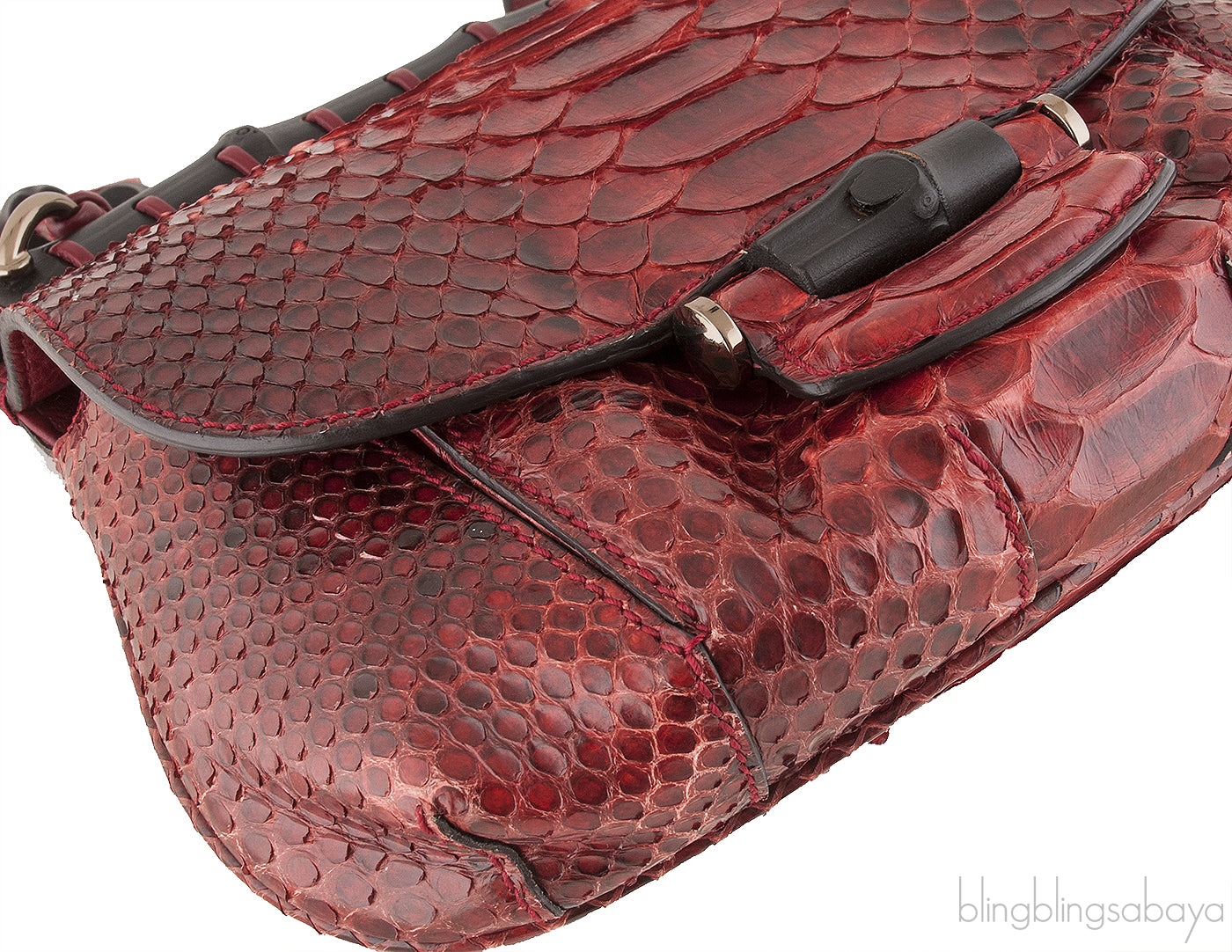 Gucci Red Python Nouveou Mini Shoulder Bag