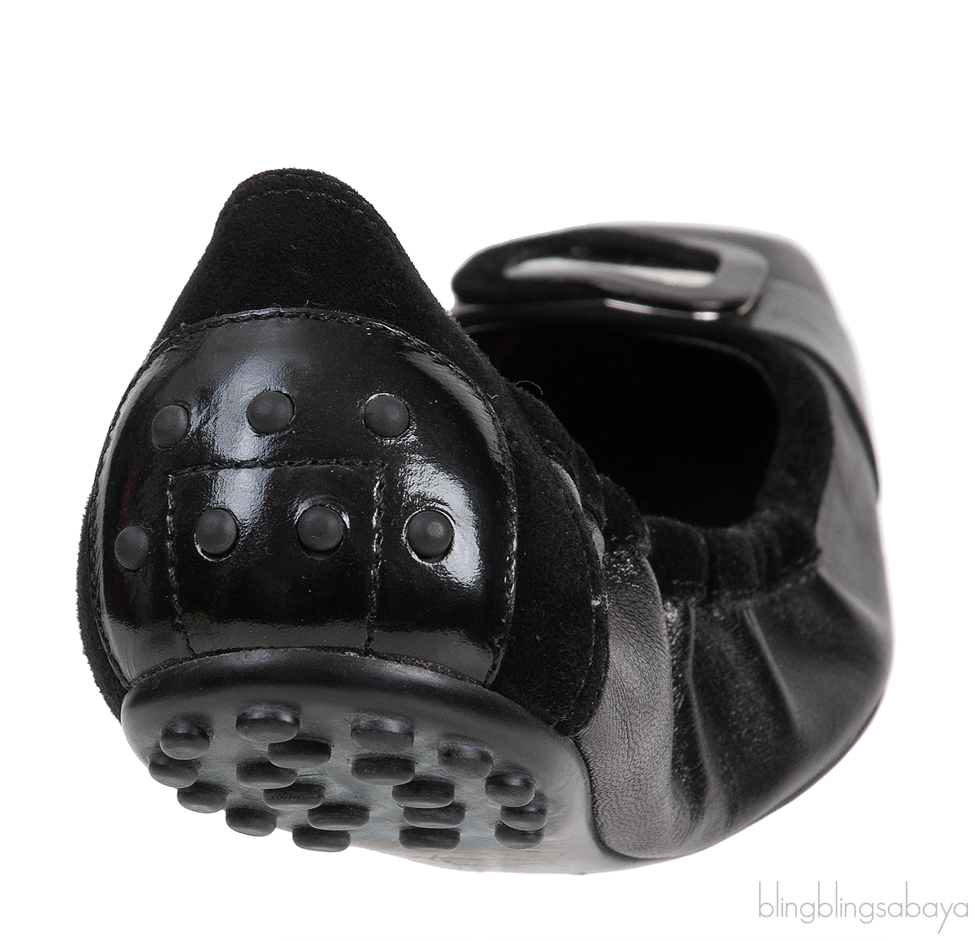 Tod\'s Black Loafer Elastic Ballet Flat