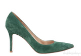 Emerald Suede Pointed Toe Heels