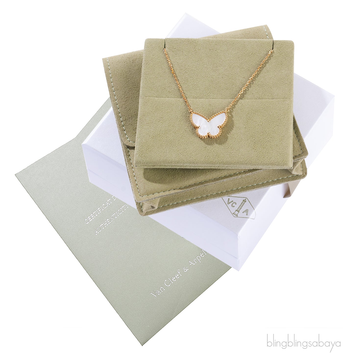 MOP Lucky Alhambra Butterfly Pendant