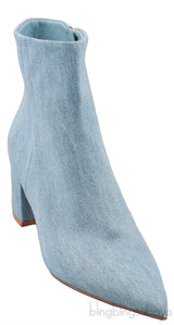 Gianvito Rossi Blue Denim Pointed Toe Boots 39