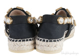 Gucci Pepita Black Canvas Crystal Espadrille