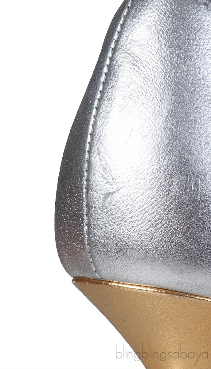Silver & Gold Pointed Toe Heels
