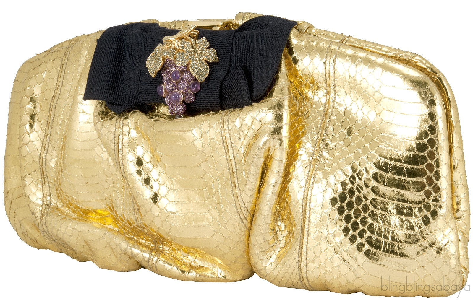 Dolce & Gabbana Gold Snakeskin Wallet Clutch
