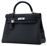 Kelly 32 Black Togo Retourne
