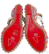 Multicolor Printed Studded Wedge Heels