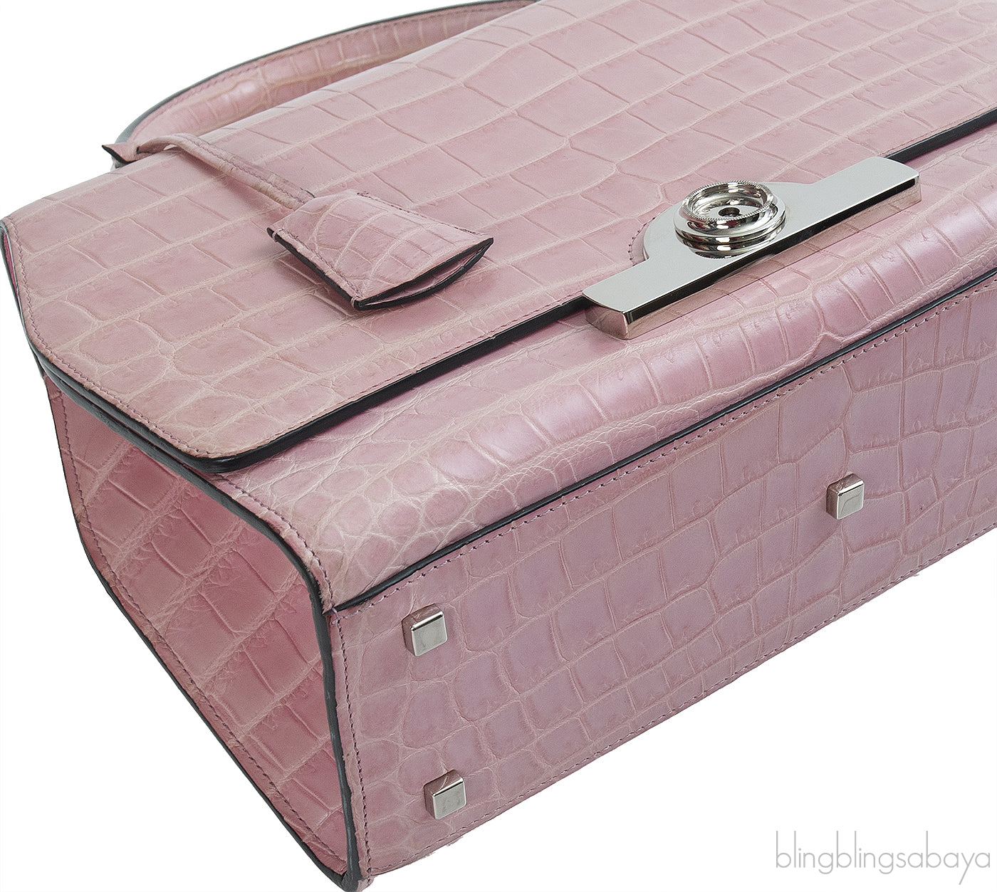 Moynat Rejane PM Pink Nilo Crocodile
