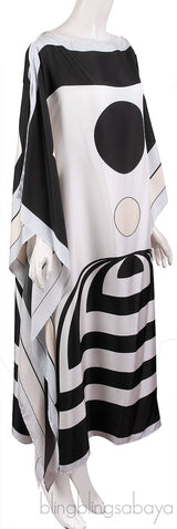 Multicolor Silk Kaftan Dress