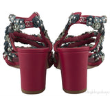 Chanel Camellia Strappy Pearl Red Sandals
