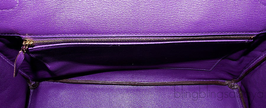 Birkin 35 Purple Crocodile GHW