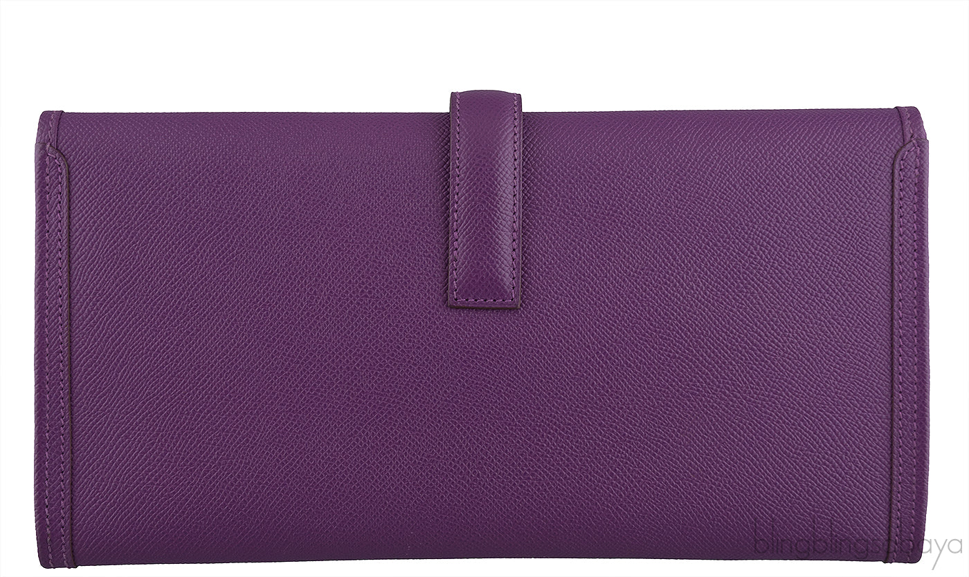Jige Elan Clutch Epsom Anemone