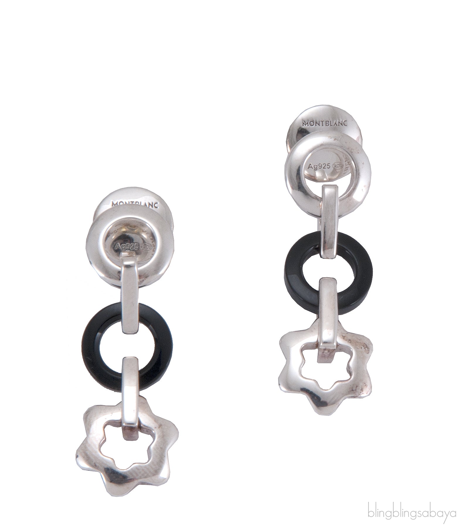 Silver Onyx Drop Earrings