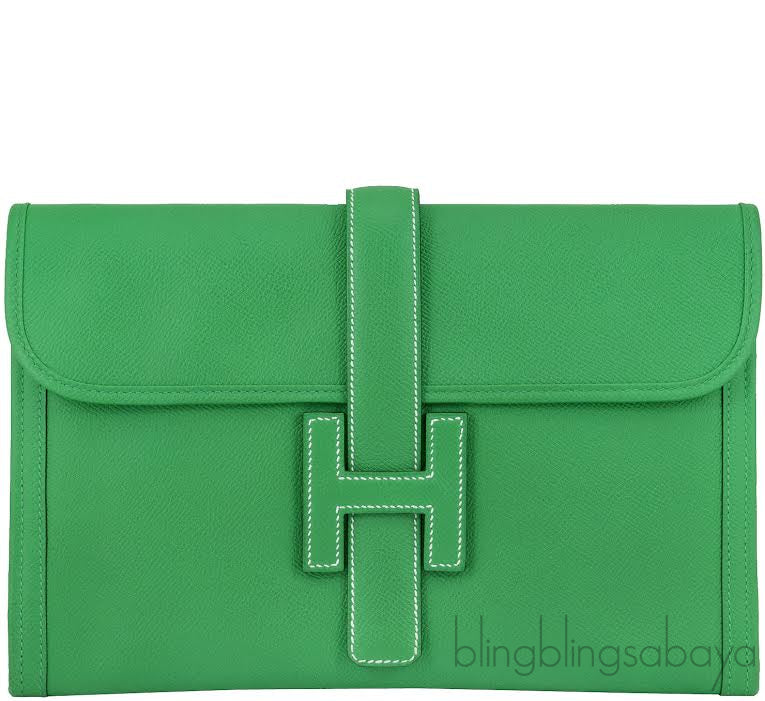 Jige Envelope Bamboo Green Clutch