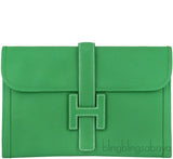 Jige Envelope Bamboo Green Clutch