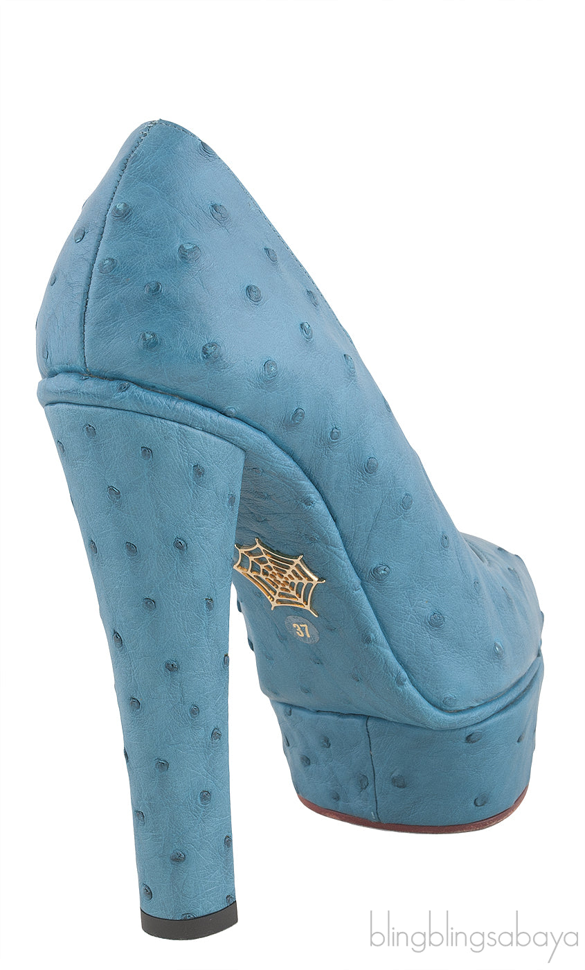 Greta Ostrich Platform Pump