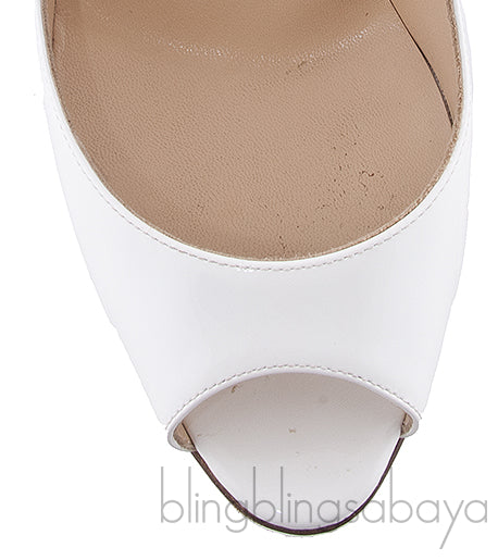 Jolly White Patent Squiggle Heel
