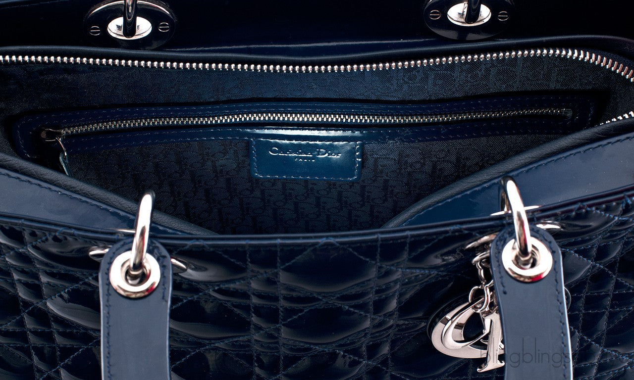 Large Navy Blue Lady Dior