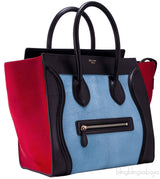 Tricolor Teal & Red Mini Luggage