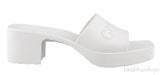 White Rubber Slide Sandals