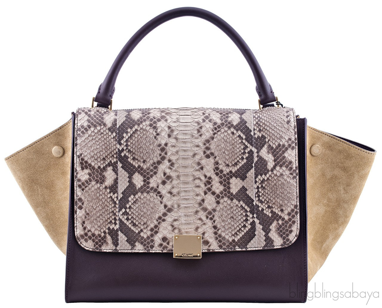 Tri color Python Trapeze Bag