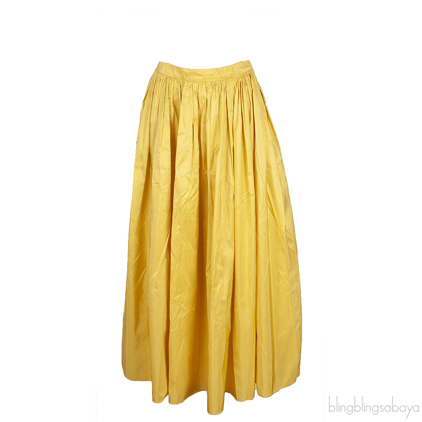 Yellow Silk Maxi Skirt