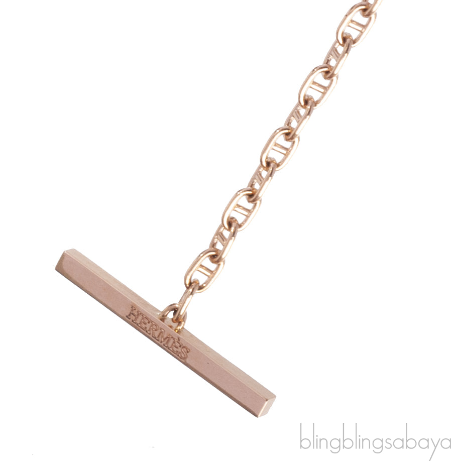 Hermes Chaine d\'ancre Contour Rose Gold Diamond Bracelet