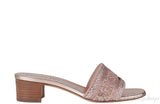 Dway Rose Gold Crystal Heeled Slide