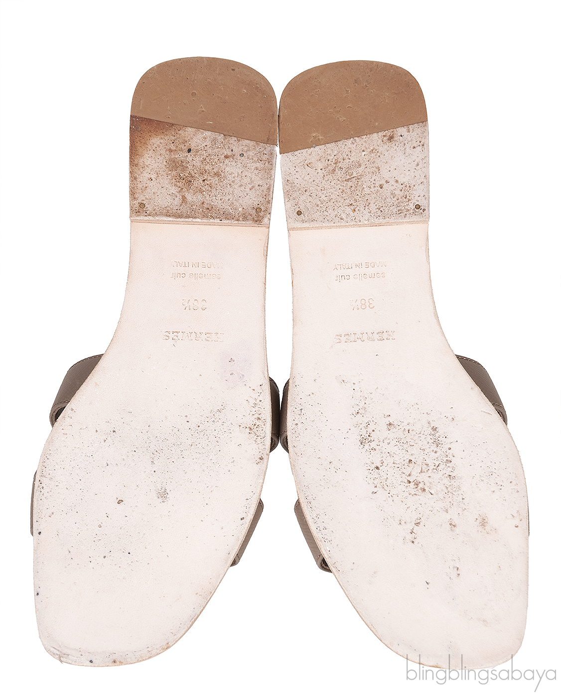Oran Grey Epsom Slide Sandals