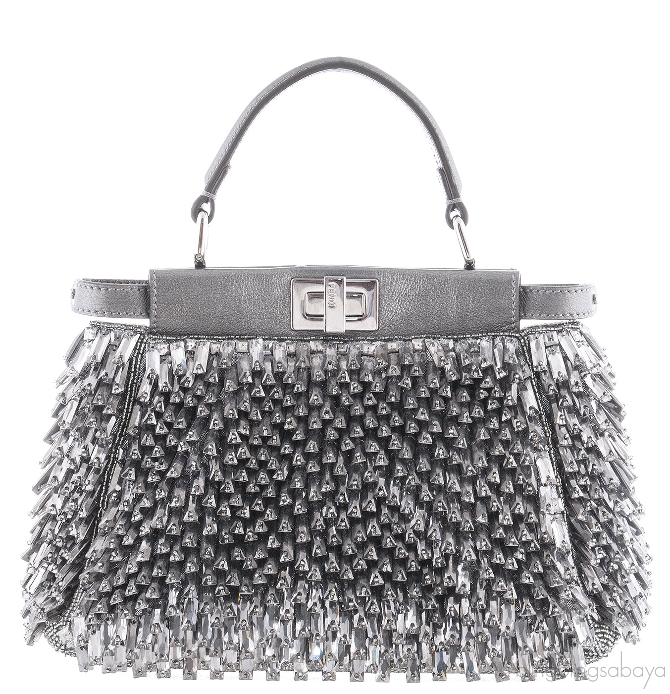 Grey Crystals & Beads Embellished Peekaboo