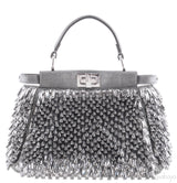 Grey Crystals & Beads Embellished Peekaboo