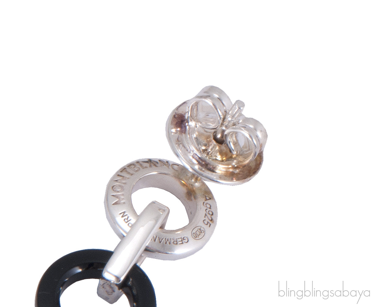Silver Onyx Drop Earrings