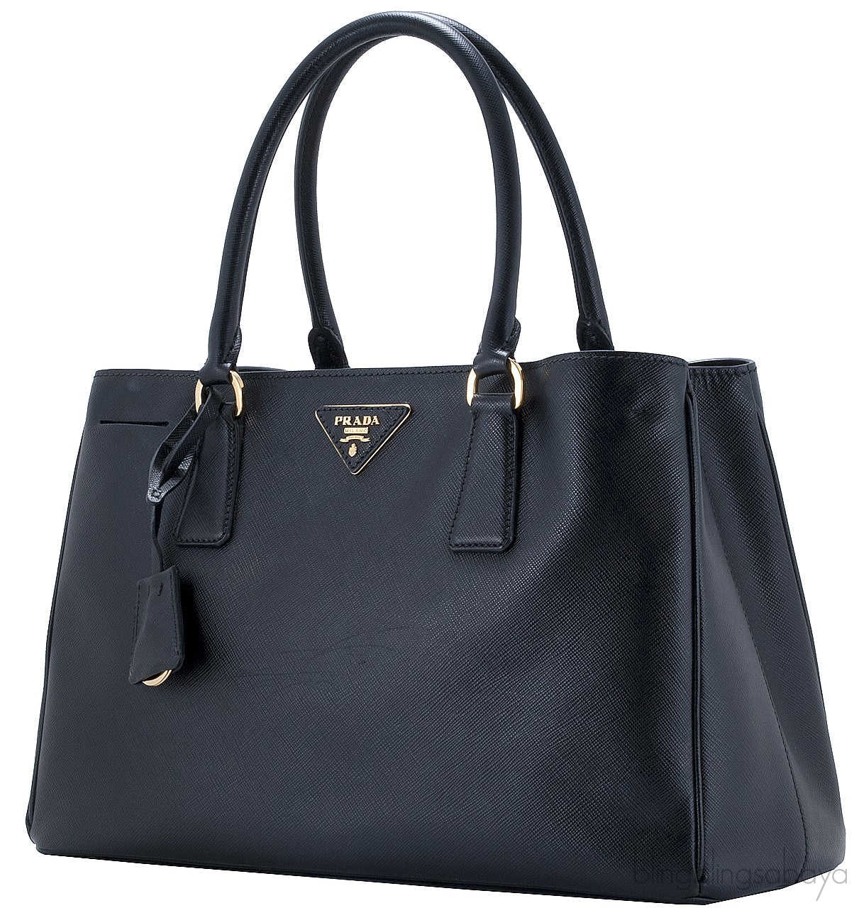 Black Saffiano Lux Leather Tote