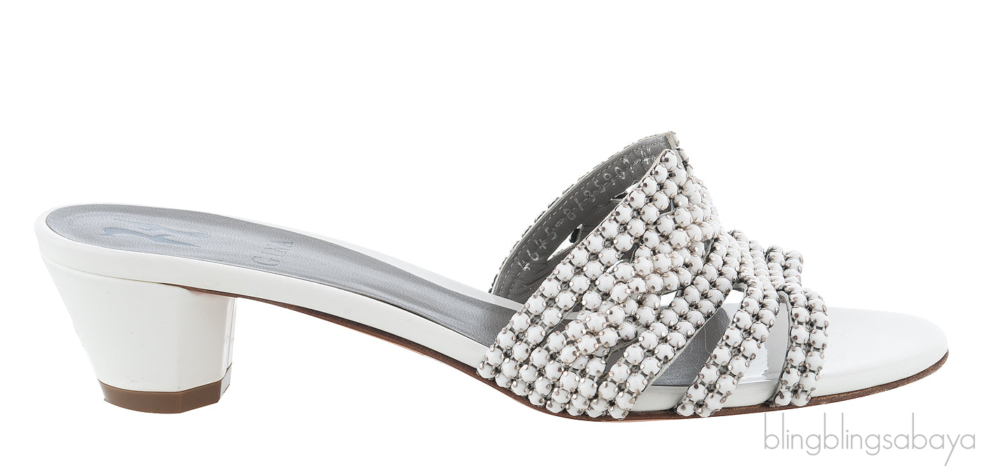 Galaxy White Heeled Sandals