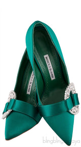 Tartonacri Emerald Satin Heels
