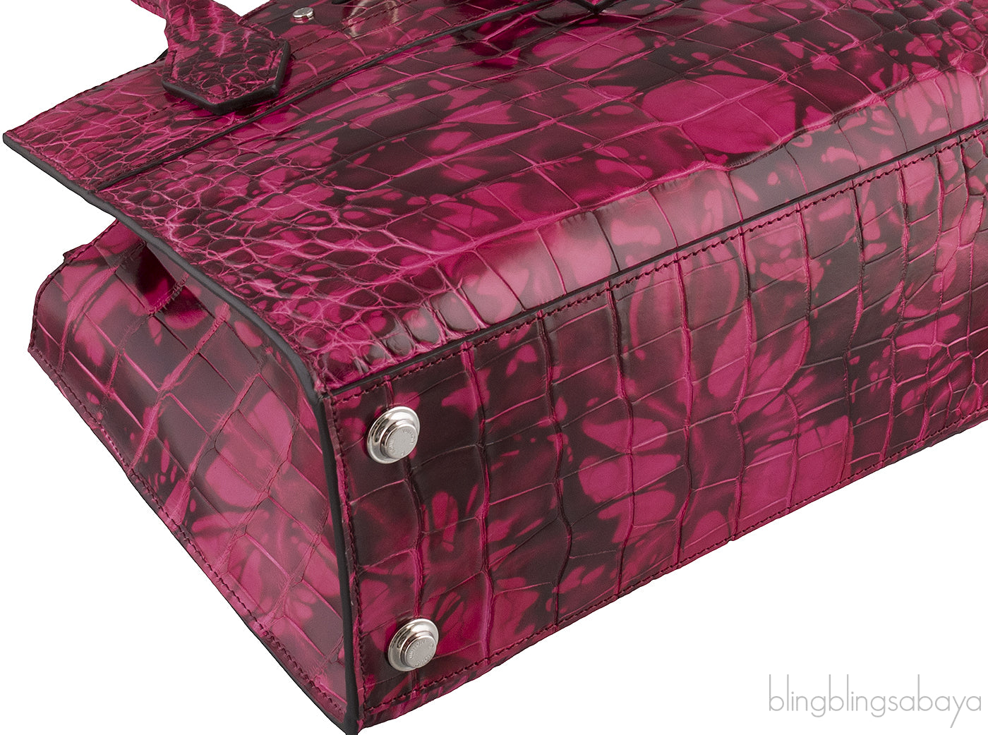 City Steamer Pink Crocodile Bag PM