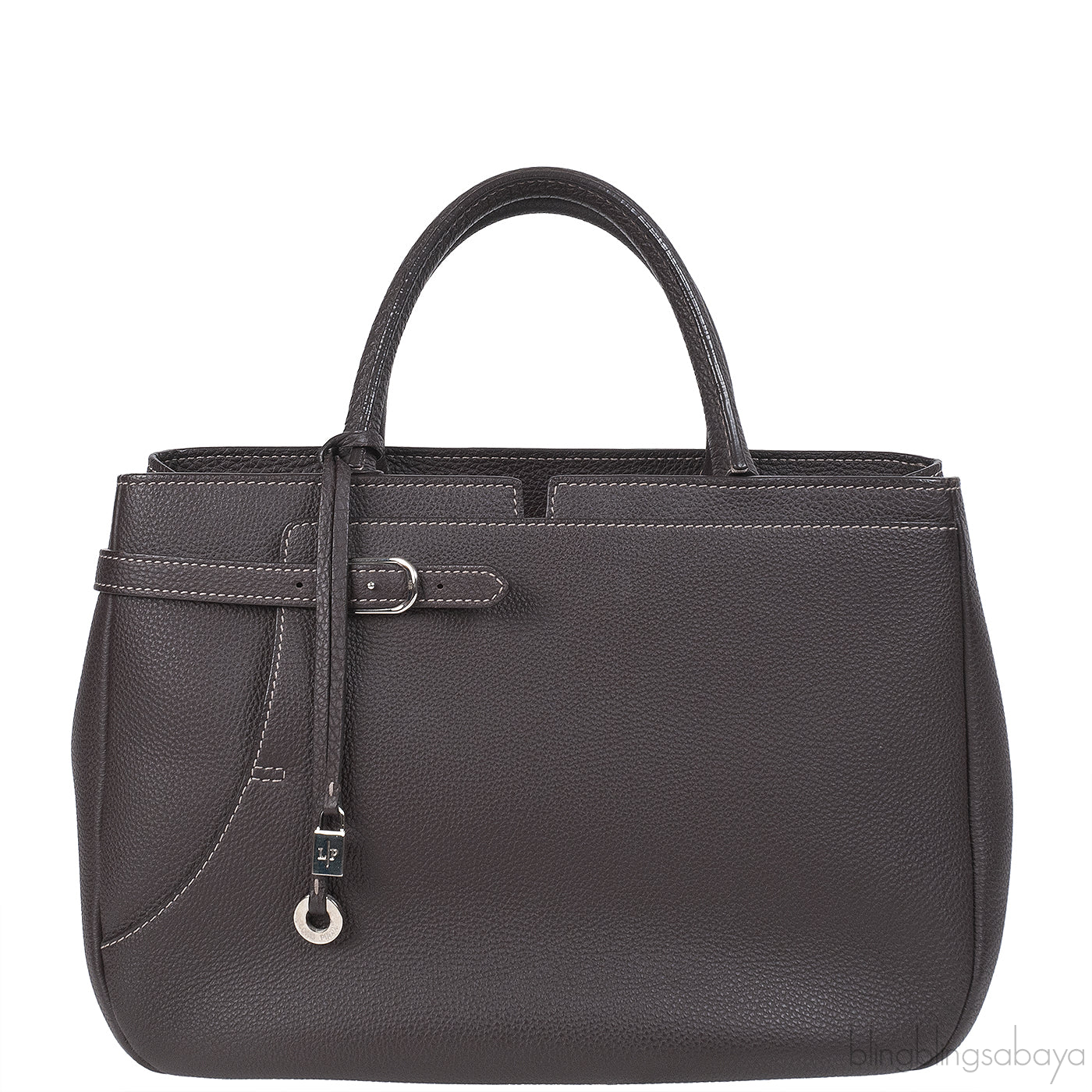 Loro Piana Charcoal Grey Top Handle Bag